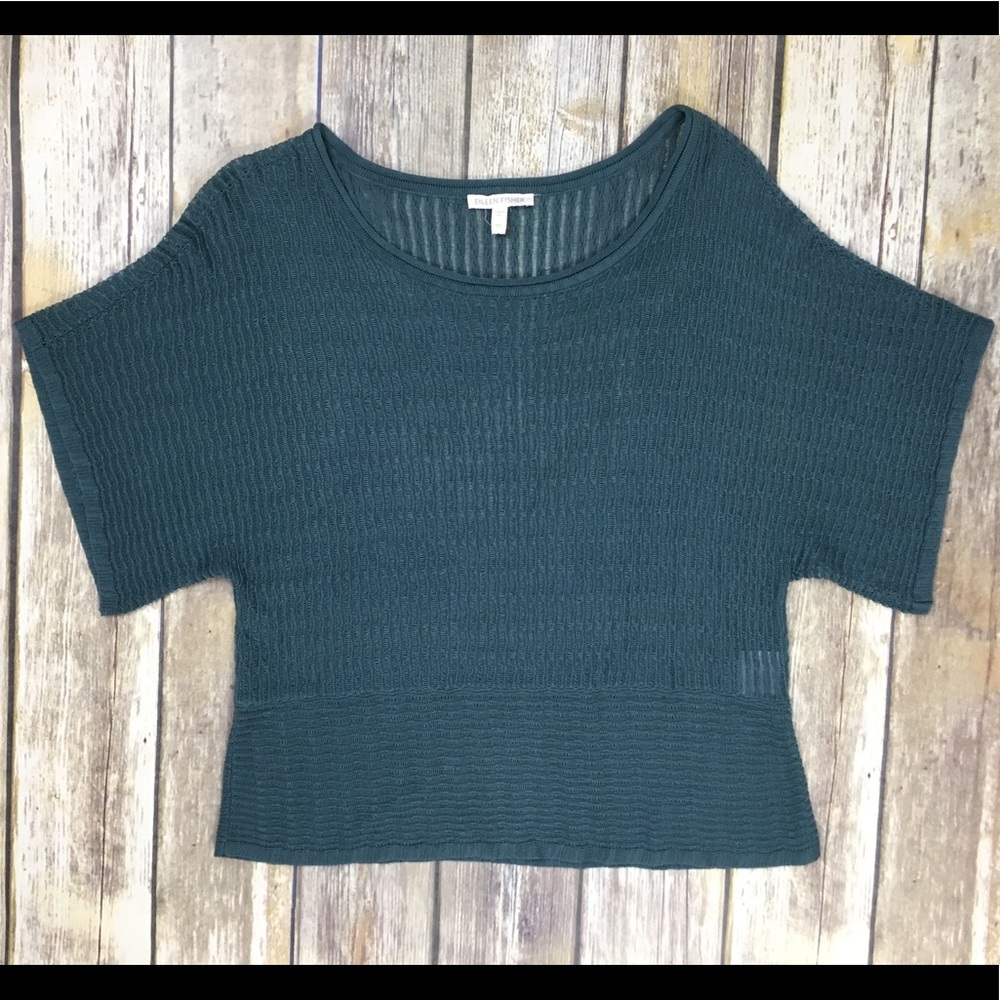 Eileen Fisher Tencel Knit Open Weave Top